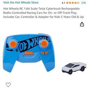 Hot Wheels RC Tesla Cybertruck with Blue Controller